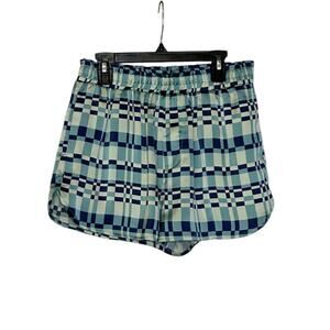 Forever 21 blue satin check print shorts size Medium